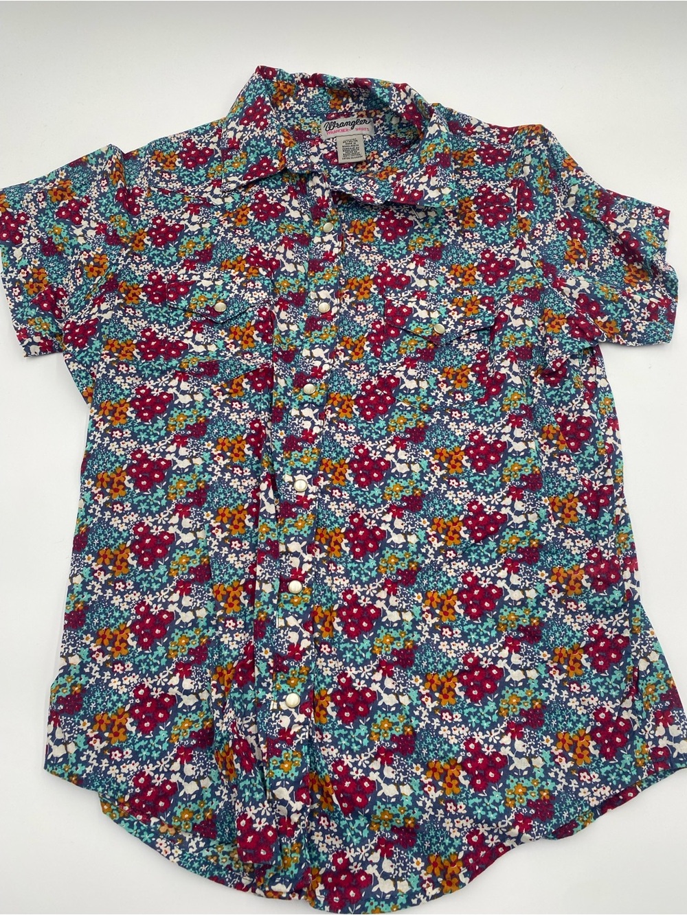 Wrangler Wrancher Short-Sleeve Floral Button-Down Floral Shirt Size M